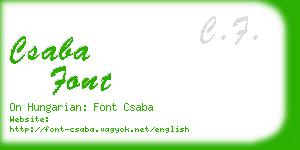 csaba font business card